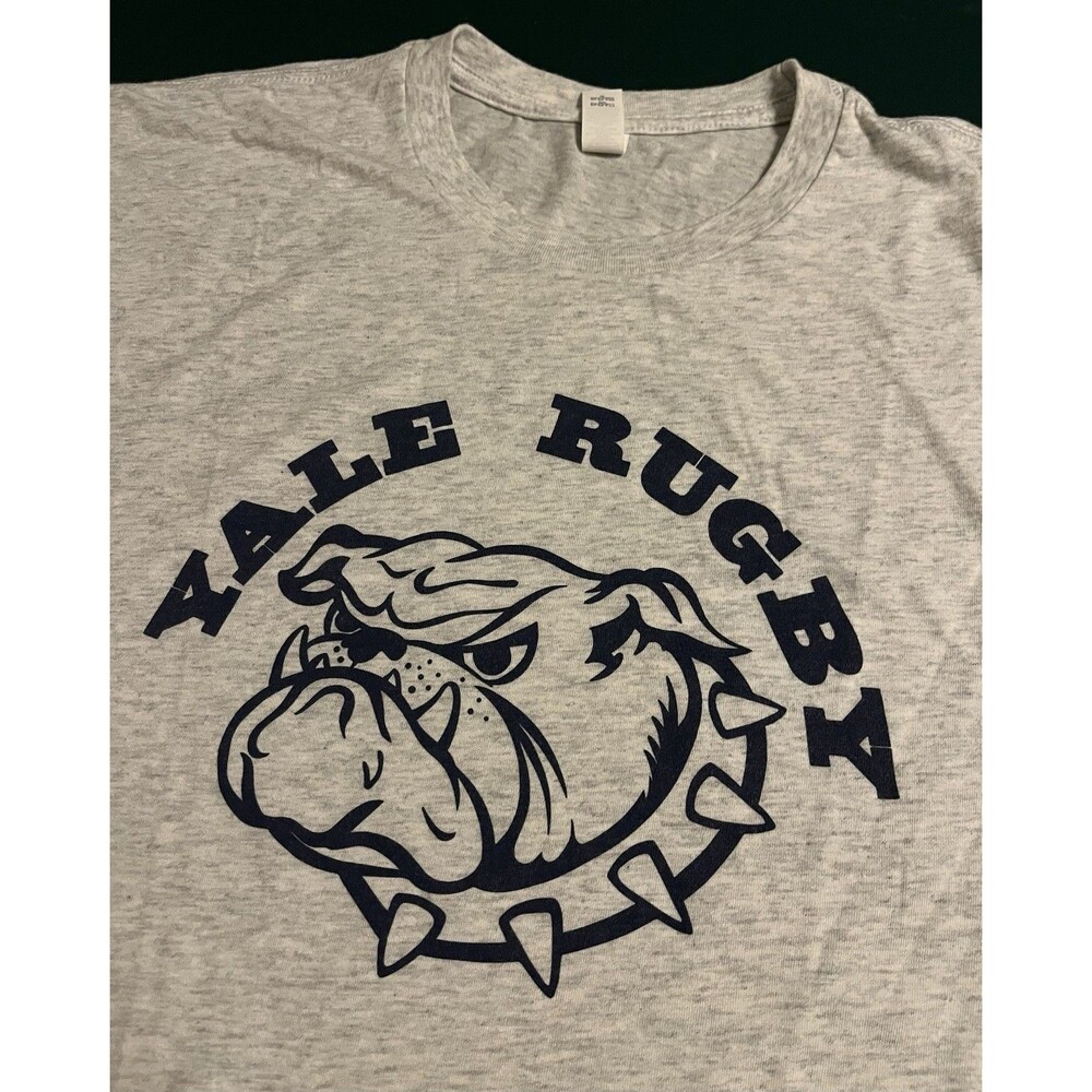 NEW Yale University Bulldogs Rugby NCAA T-Shirt XL Ivy League Gray Sports Mascot